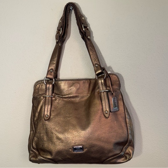 The Sak Gold Leather Shoulder Bag - Picture 1 of 16